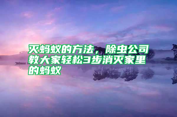 滅螞蟻的方法，除蟲公司教大家輕松3步消滅家里的螞蟻