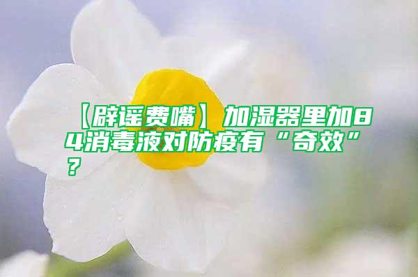【辟謠費嘴】加濕器里加84消毒液對防疫有“奇效”？