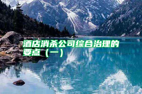 酒店消殺公司綜合治理的要點（一）