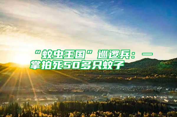 “蚊蟲王國”巡邏兵：一掌拍死50多只蚊子