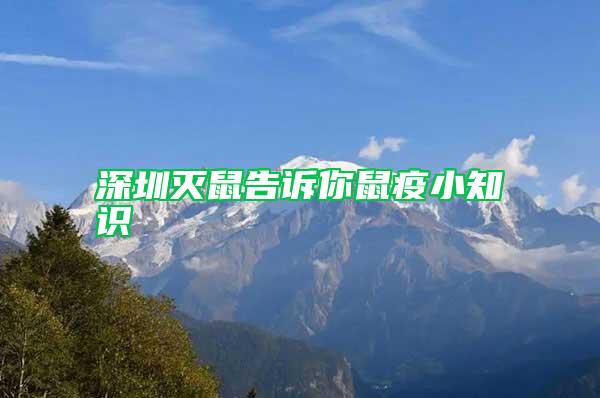 深圳滅鼠告訴你鼠疫小知識