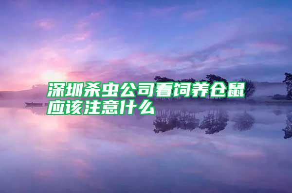 深圳殺蟲公司看飼養倉鼠應該注意什么