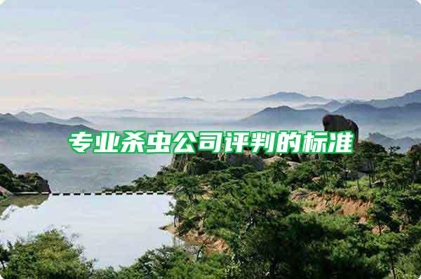 專業殺蟲公司評判的標準