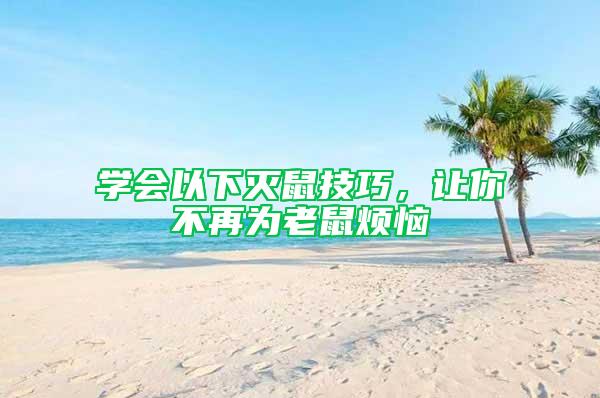 學會以下滅鼠技巧，讓你不再為老鼠煩惱