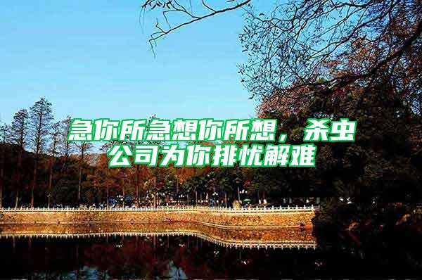 急你所急想你所想，殺蟲公司為你排憂解難