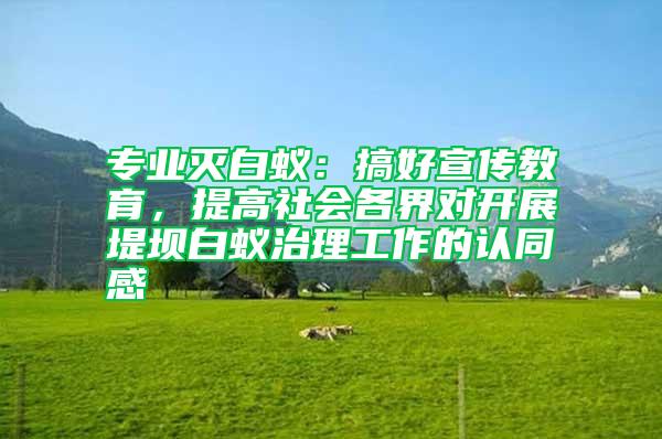 專業滅白蟻：搞好宣傳教育，提高社會各界對開展堤壩白蟻治理工作的認同感