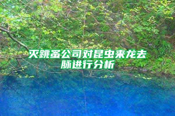 滅跳蚤公司對昆蟲來龍去脈進行分析