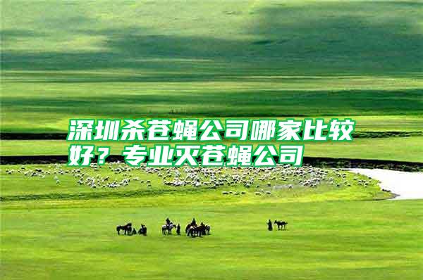 深圳殺蒼蠅公司哪家比較好？專業滅蒼蠅公司