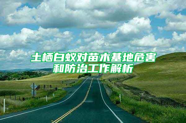 土棲白蟻對苗木基地危害和防治工作解析