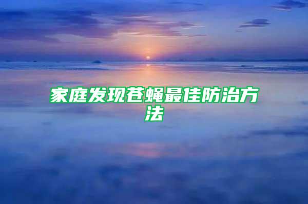 家庭發現蒼蠅最佳防治方法