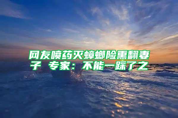 網友噴藥滅蟑螂險熏翻妻子 專家：不能一踩了之