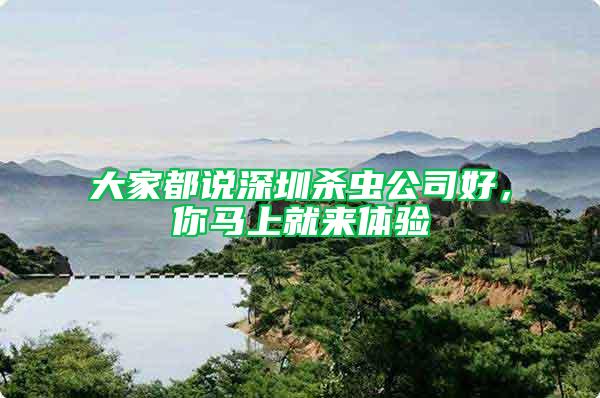 大家都說深圳殺蟲公司好，你馬上就來體驗
