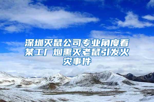 深圳滅鼠公司專業角度看某工廠煙熏滅老鼠引發火災事件