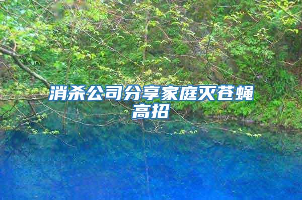 消殺公司分享家庭滅蒼蠅高招