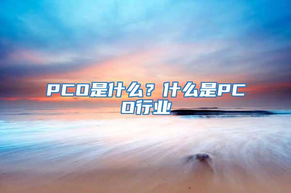 PCO是什么？什么是PCO行業