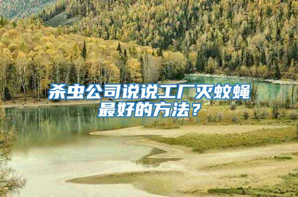 殺蟲公司說說工廠滅蚊蠅最好的方法？
