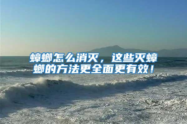 蟑螂怎么消滅，這些滅蟑螂的方法更全面更有效！