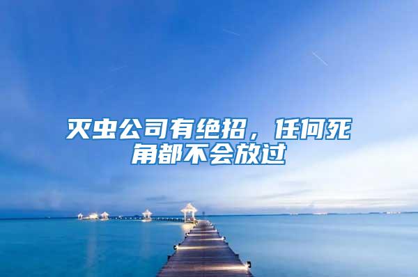 滅蟲公司有絕招，任何死角都不會放過