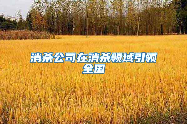 消殺公司在消殺領域引領全國