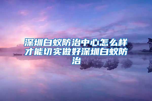 深圳白蟻防治中心怎么樣才能切實做好深圳白蟻防治