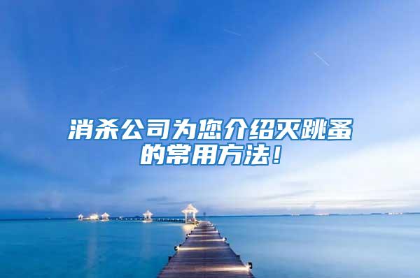 消殺公司為您介紹滅跳蚤的常用方法！