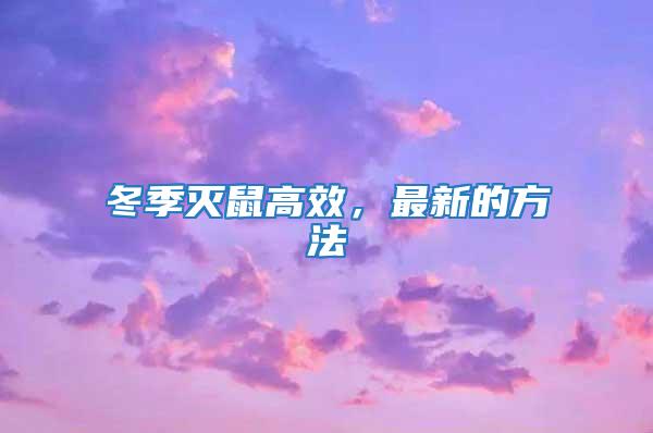 冬季滅鼠高效，最新的方法
