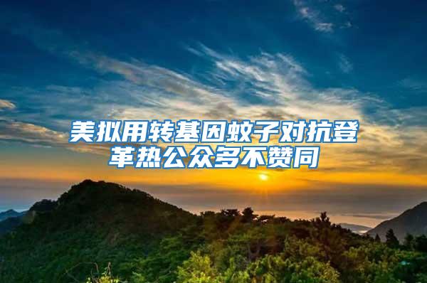美擬用轉基因蚊子對抗登革熱公眾多不贊同