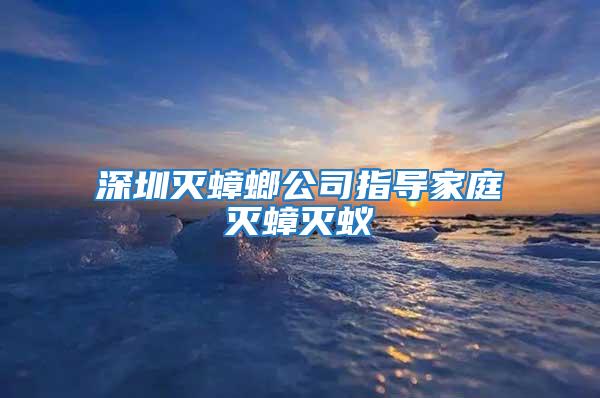 深圳滅蟑螂公司指導家庭滅蟑滅蟻