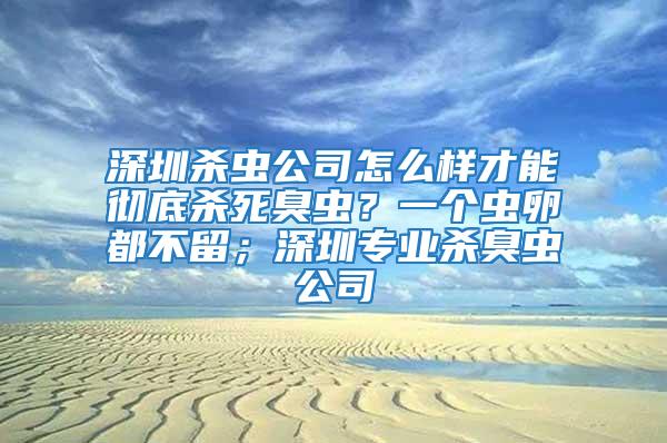 深圳殺蟲公司怎么樣才能徹底殺死臭蟲？一個蟲卵都不留；深圳專業殺臭蟲公司