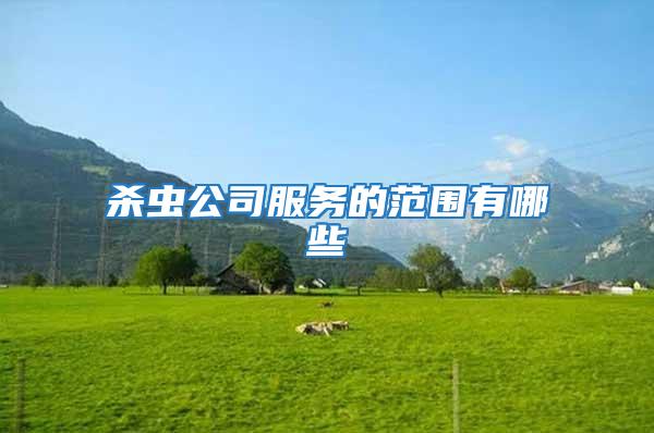 殺蟲公司服務(wù)的范圍有哪些
