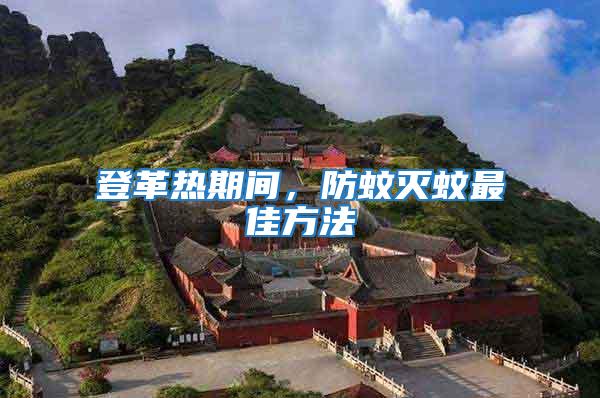 登革熱期間，防蚊滅蚊最佳方法