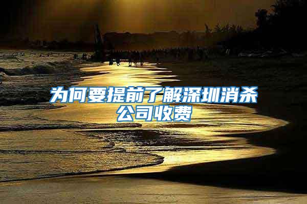 為何要提前了解深圳消殺公司收費