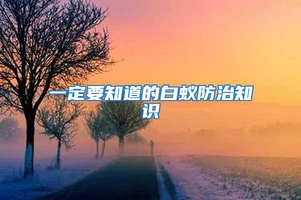 一定要知道的白蟻防治知識