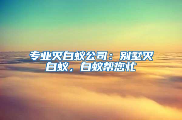 專業(yè)滅白蟻公司：別墅滅白蟻，白蟻幫您忙