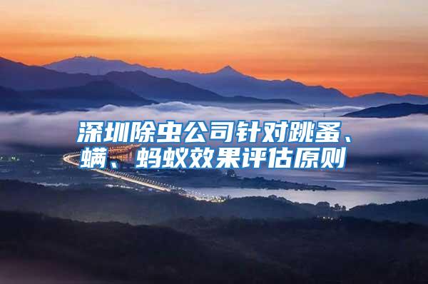 深圳除蟲公司針對跳蚤、螨、螞蟻效果評估原則