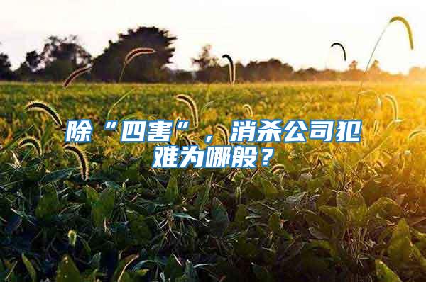 除“四害”，消殺公司犯難為哪般？