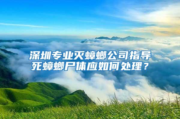 深圳專業滅蟑螂公司指導死蟑螂尸體應如何處理？