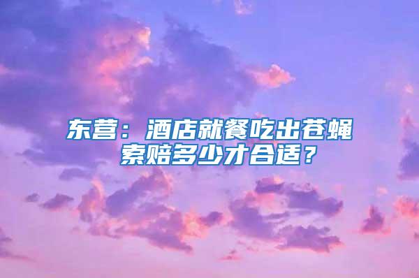 東營(yíng)：酒店就餐吃出蒼蠅 索賠多少才合適？