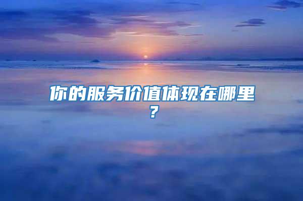 你的服務價值體現在哪里？