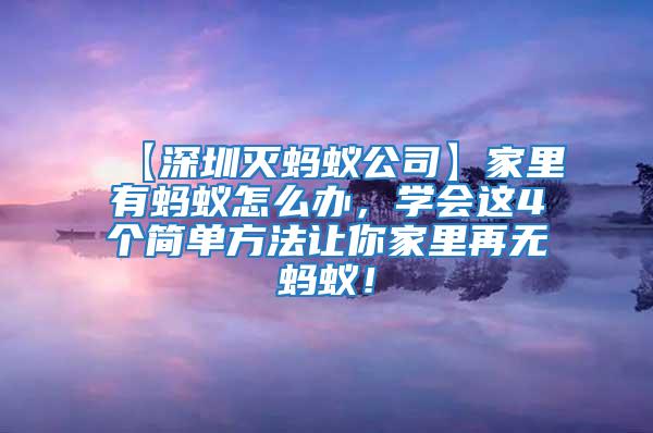 【深圳滅螞蟻公司】家里有螞蟻怎么辦，學(xué)會這4個簡單方法讓你家里再無螞蟻！