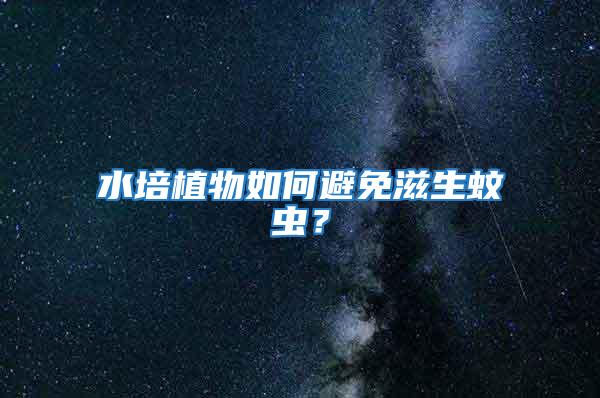 水培植物如何避免滋生蚊蟲？
