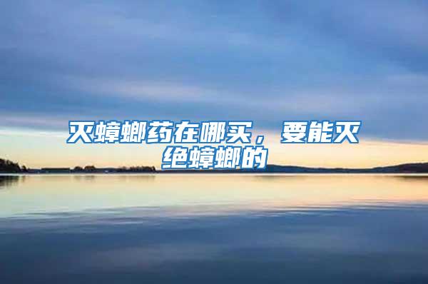 滅蟑螂藥在哪買，要能滅絕蟑螂的