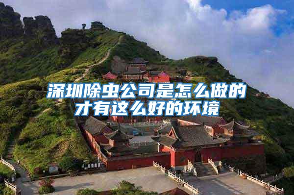 深圳除蟲公司是怎么做的才有這么好的環境