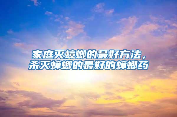 家庭滅蟑螂的最好方法，殺滅蟑螂的最好的蟑螂藥