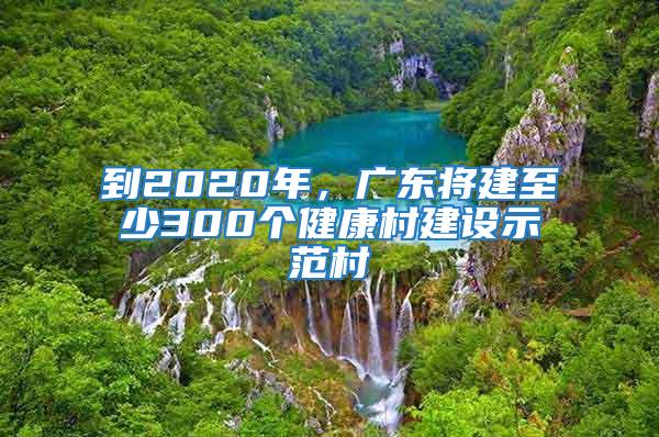 到2020年，廣東將建至少300個健康村建設示范村