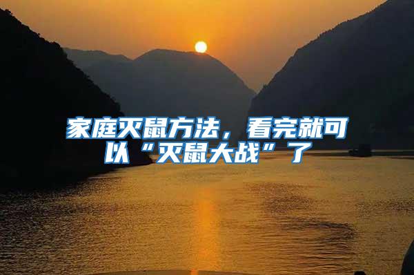 家庭滅鼠方法，看完就可以“滅鼠大戰”了
