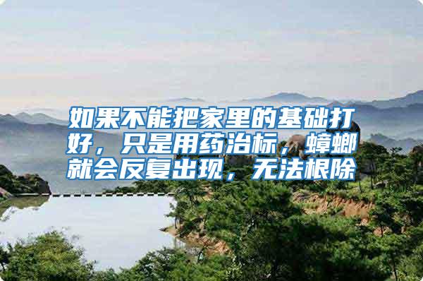 如果不能把家里的基礎(chǔ)打好，只是用藥治標，蟑螂就會反復出現(xiàn)，無法根除