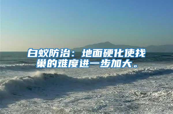 白蟻防治：地面硬化使找巢的難度進(jìn)一步加大。