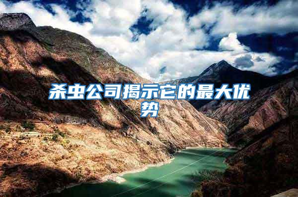 殺蟲公司揭示它的最大優勢