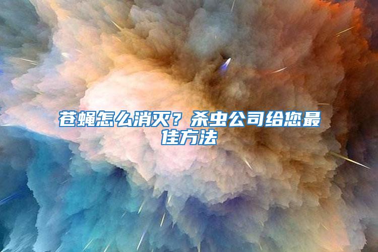 蒼蠅怎么消滅？殺蟲公司給您最佳方法
